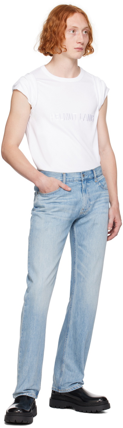 Helmut Lang Blue Low-Rise Straight Jeans