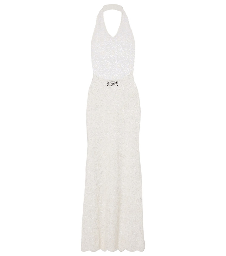 Photo: Nili Lotan Eddie crochet halterneck cotton maxi dress