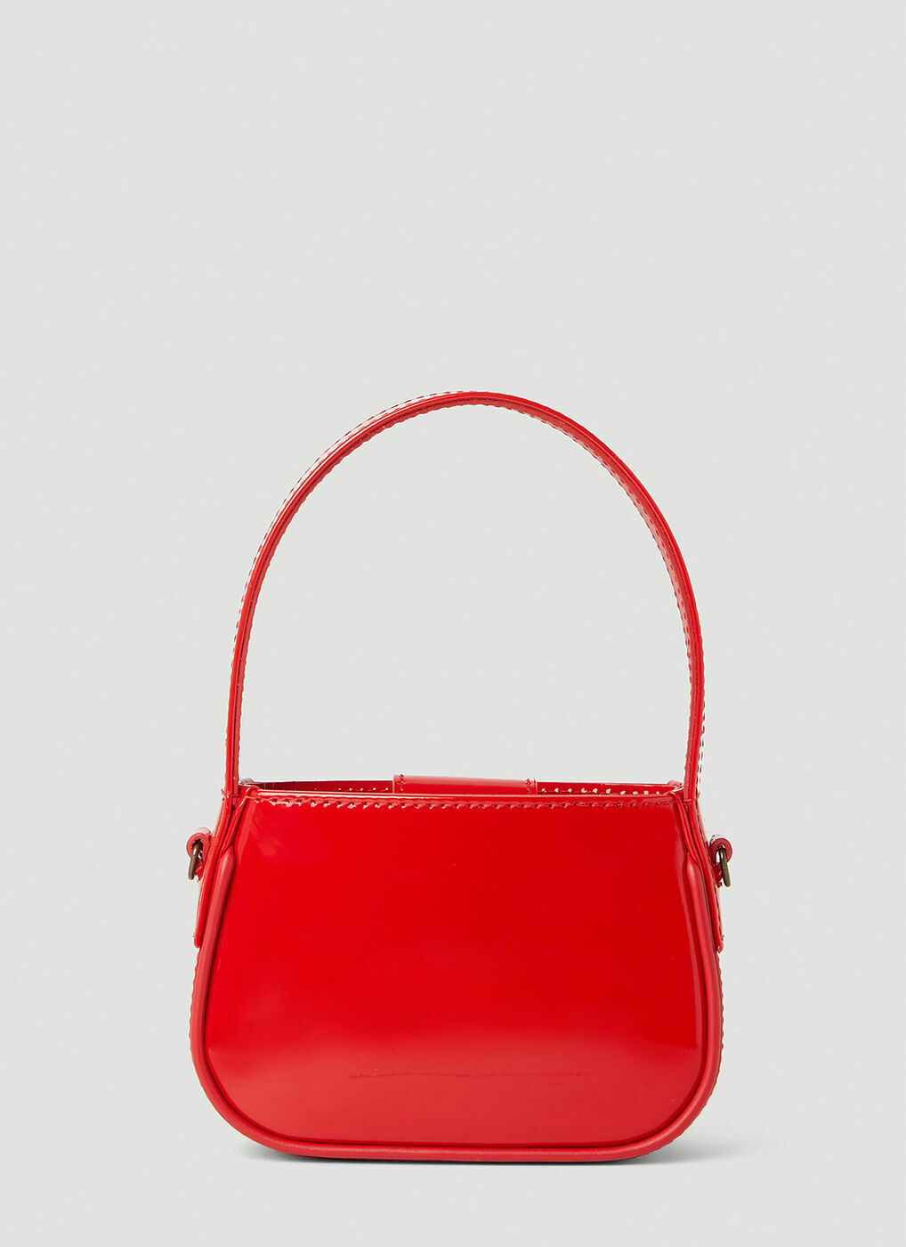 Blumarine - Logo Embellished Shoulder Bag in Red Blumarine