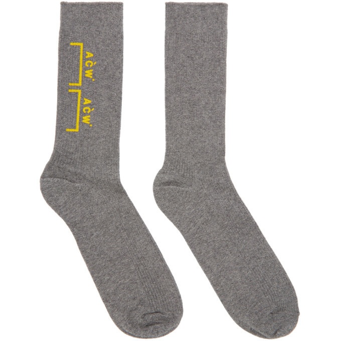 Photo: A-Cold-Wall* Grey Bracket Logo Socks