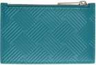 Bottega Veneta Blue Zipped Card Holder