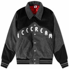 ICECREAM Men's Western Varsity Jacket in Grey