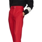 Neil Barrett Red Belted Slim Tube-Leg Trousers