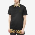 Versace Men's Logo Polo Shirt in Black