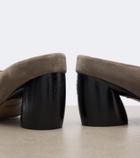 Loewe Oval suede mules