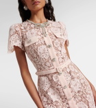 Self-Portrait Crystal-embellished lace midi dress