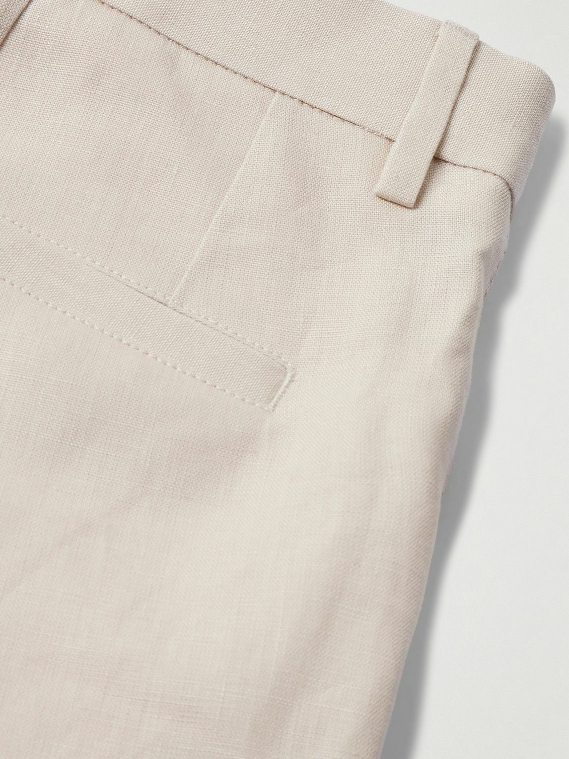 Dolce&Gabbana - Straight-Leg Pleated Linen Trousers - Neutrals