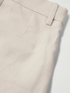 Dolce&Gabbana - Straight-Leg Pleated Linen Trousers - Neutrals