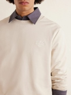 A.P.C. - Logo-Embroidered Cotton-Blend Jersey Sweatshirt - Neutrals