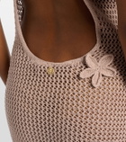 Bananhot Hilsa open-knit lamé maxi dress