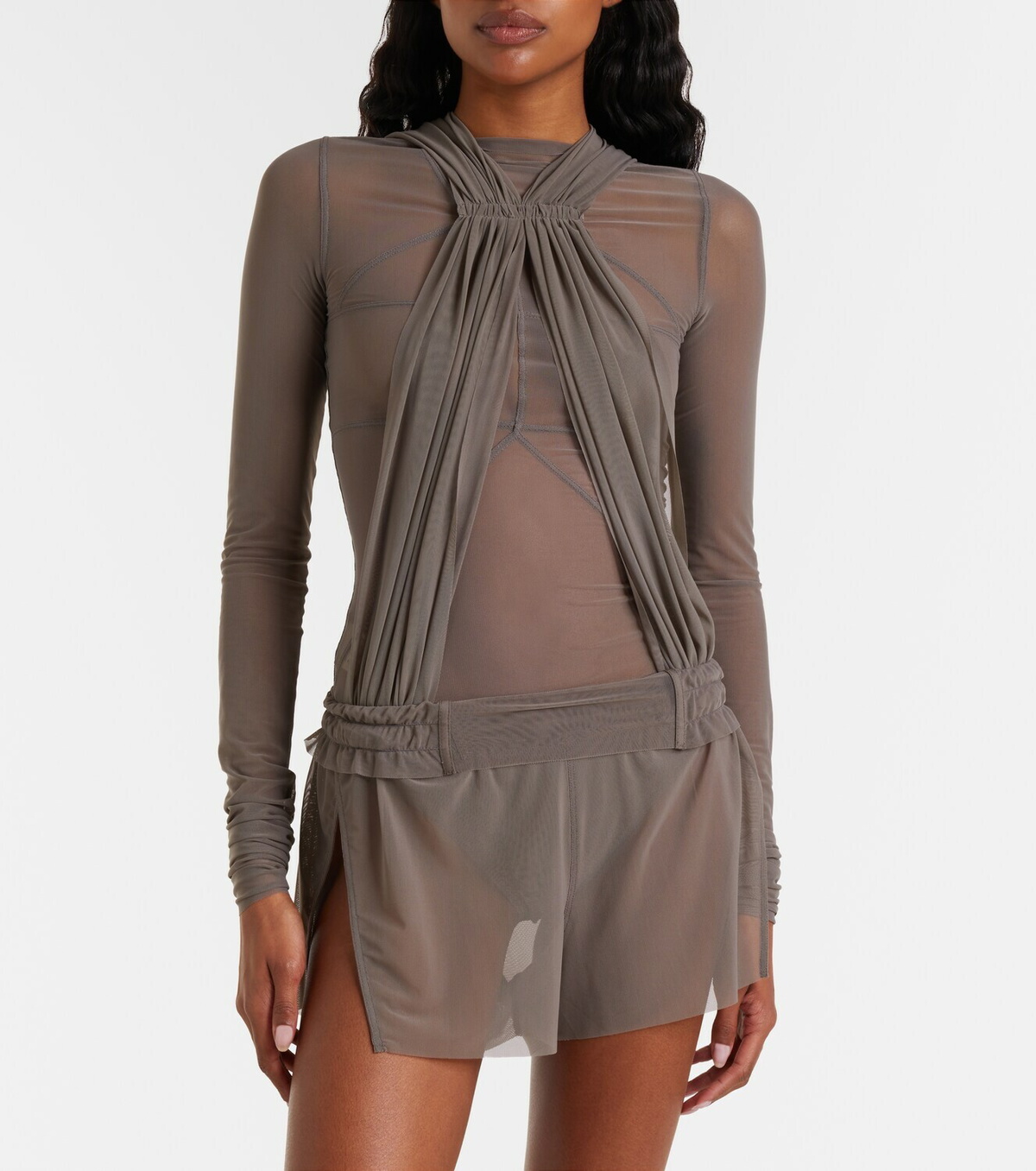 Rick Owens Temple sheer tulle top