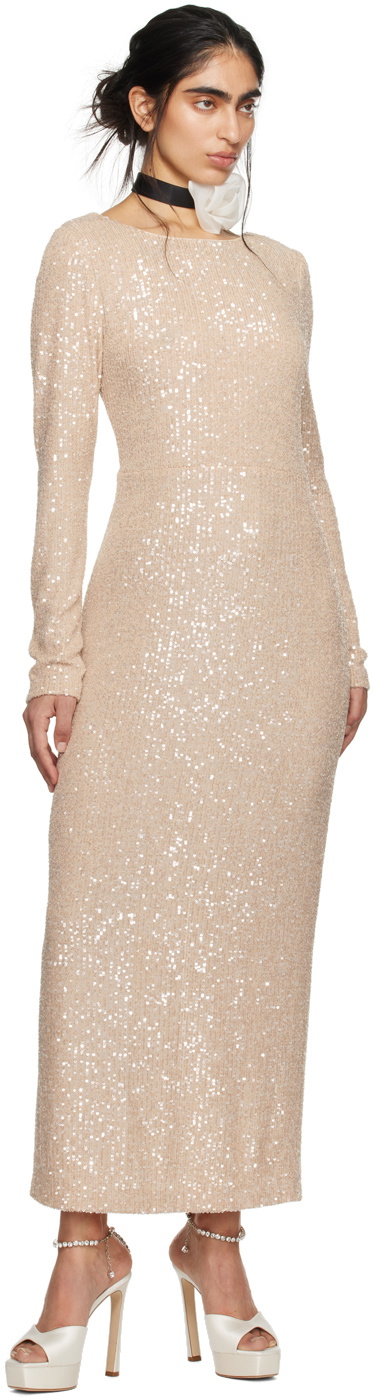 Anna Sui SSENSE Exclusive Beige Open Back Midi Dress