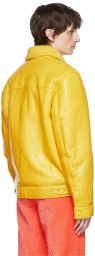 ERL Yellow Faux-Leather Jacket