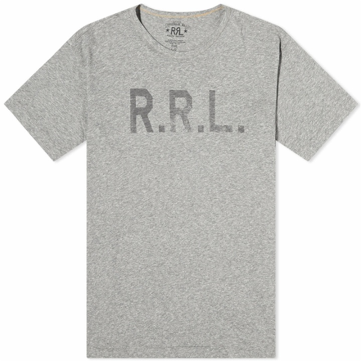 Photo: RRL Men's Graphic Logo T-Shirt in Heather Grey