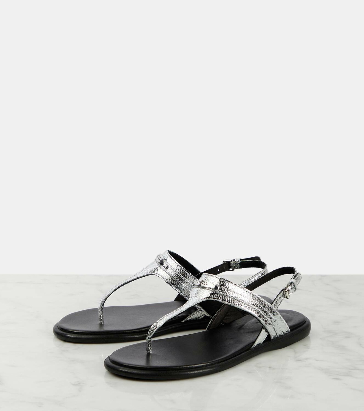 Isabel Marant Nya metallic leather thong sandals