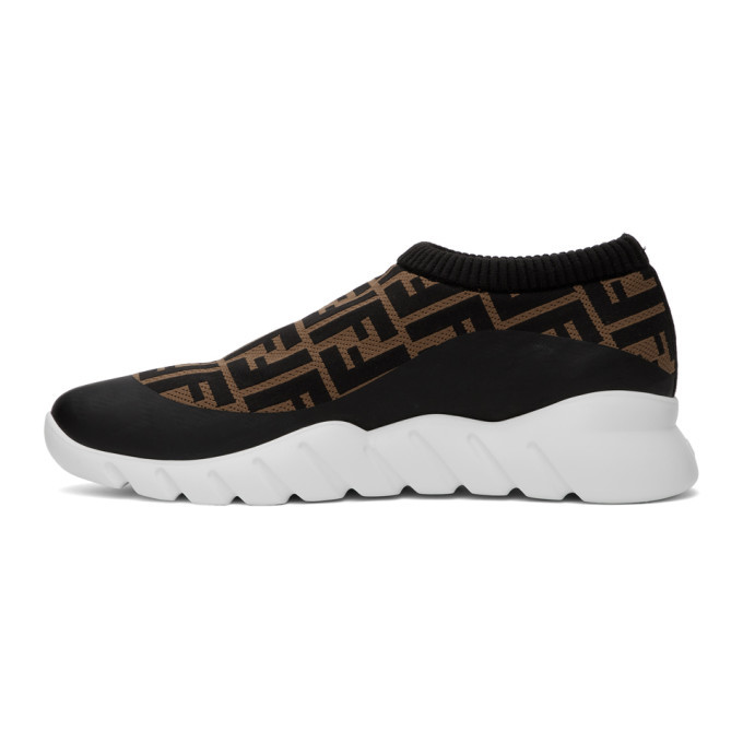 Fendi Brown and Black Forever Fendi Slip-On Sneakers Fendi