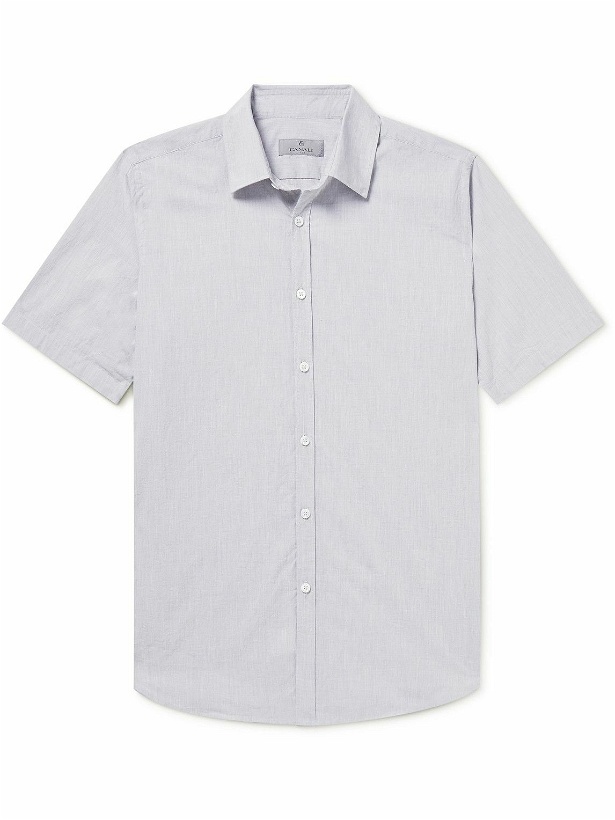 Photo: Canali - Cotton and Linen-Blend Shirt - Gray