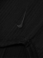 Nike Training - Yoga Logo-Embroidered Textured Dri-FIT Top - Black