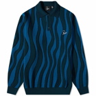 By Parra Men's Aqua Weed Waves Knitted Polo Shirt in Multi