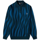 By Parra Men's Aqua Weed Waves Knitted Polo Shirt in Multi