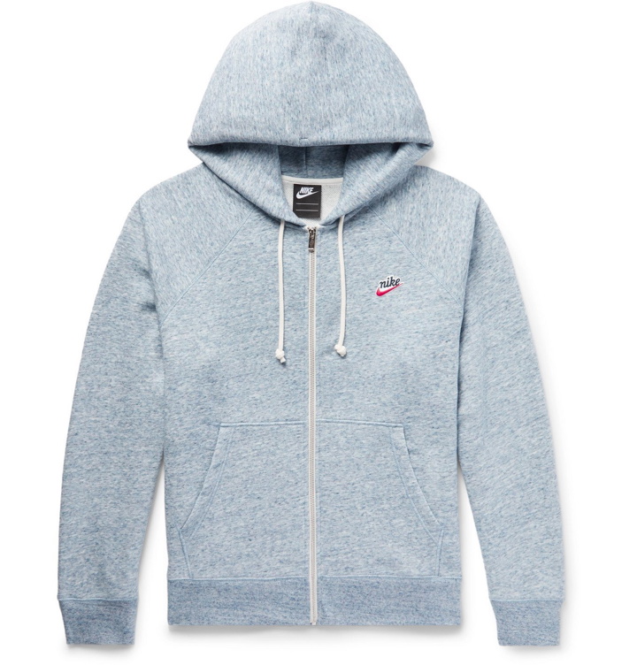 Photo: Nike - Sportswear Loopback Cotton-Blend Jersey Zip-Up Hoodie - Blue