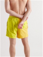 Solid & Striped - The Classic Straight-Leg Mid-Length Colour-Block Swim Shorts - Yellow