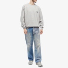 Acne Studios Men's Kiza Alpaca Logo Crew Knit in Light Grey/Brown Melange