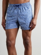 Canali - Straight-Leg Mid-Length Printed Swim Shorts - Blue