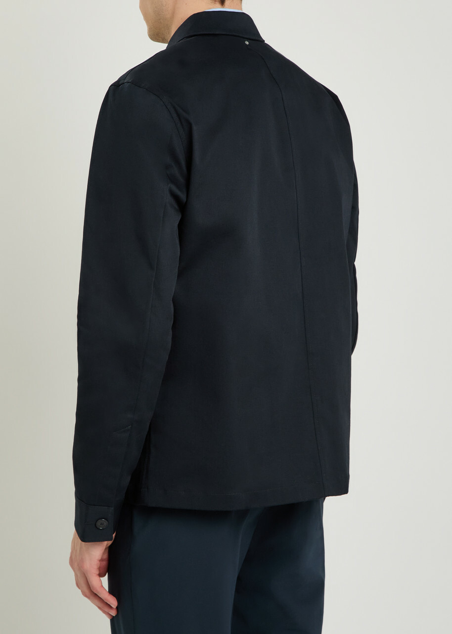 Lestrange Coach Patch Pocket Stretch-cotton Overshirt Navy