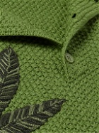 LOEWE - Paula's Ibiza Embroidered Crocheted Cotton Polo Shirt - Green