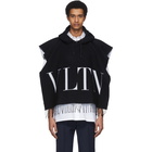 Valentino Black Valentino Garavani VLTN Poncho Scarf