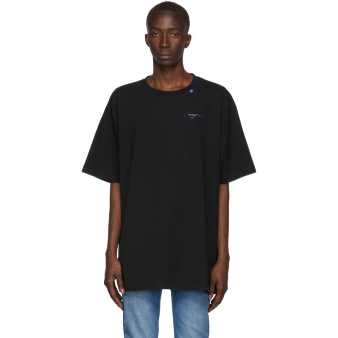 Photo: Off-White Black and Silver Oversized Unfinished T-Shirt