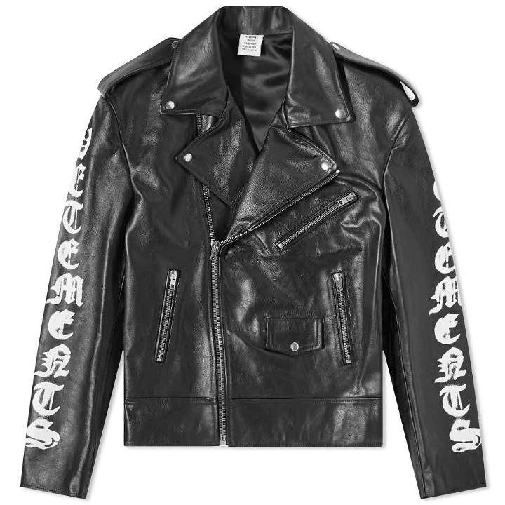 Photo: VETEMENTS Gothic Logo Biker Jacket