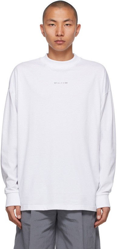 Photo: 1017 ALYX 9SM White Visual Logo Long Sleeve T-Shirt