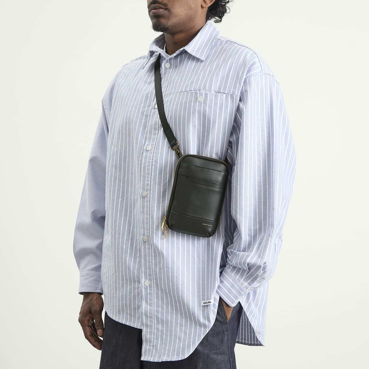 Master-Piece Gloss Leather Shoulder Bag in Black 