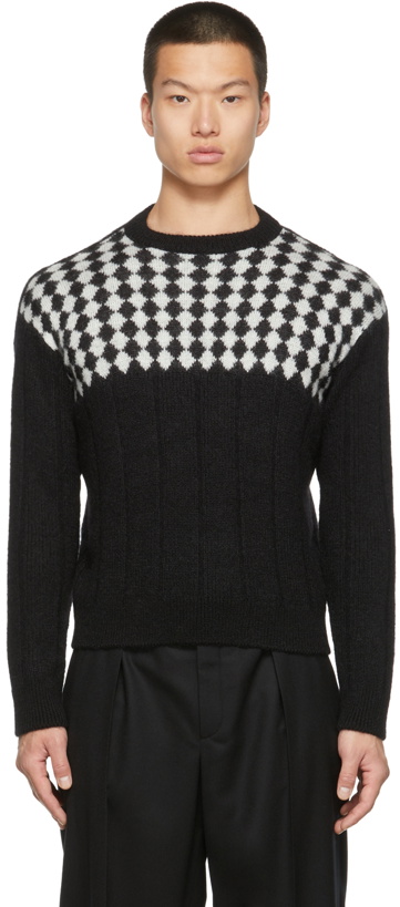 Photo: Saint Laurent Wool & Mohair Diamond Pattern Sweater