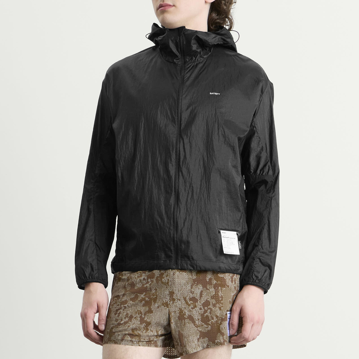 Satisfy Men's Pertex Diamond Fuse Windbreaker in Black