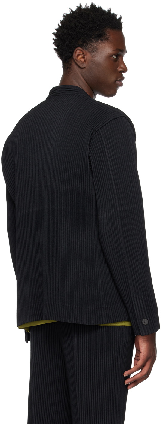 HOMME PLISSÉ ISSEY MIYAKE Black Wool Like Light Jacket Homme