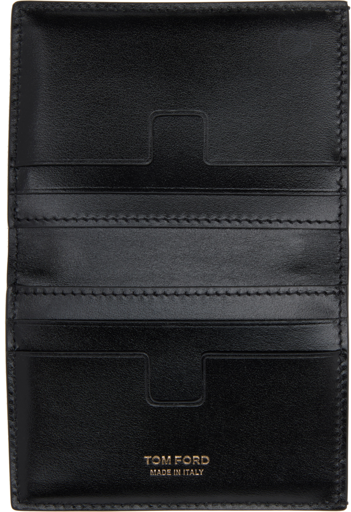 TOM FORD Black Printed Python Folding Card Holder