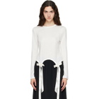 Simone Rocha White Bow Tail Easy Long Sleeve T-shirt