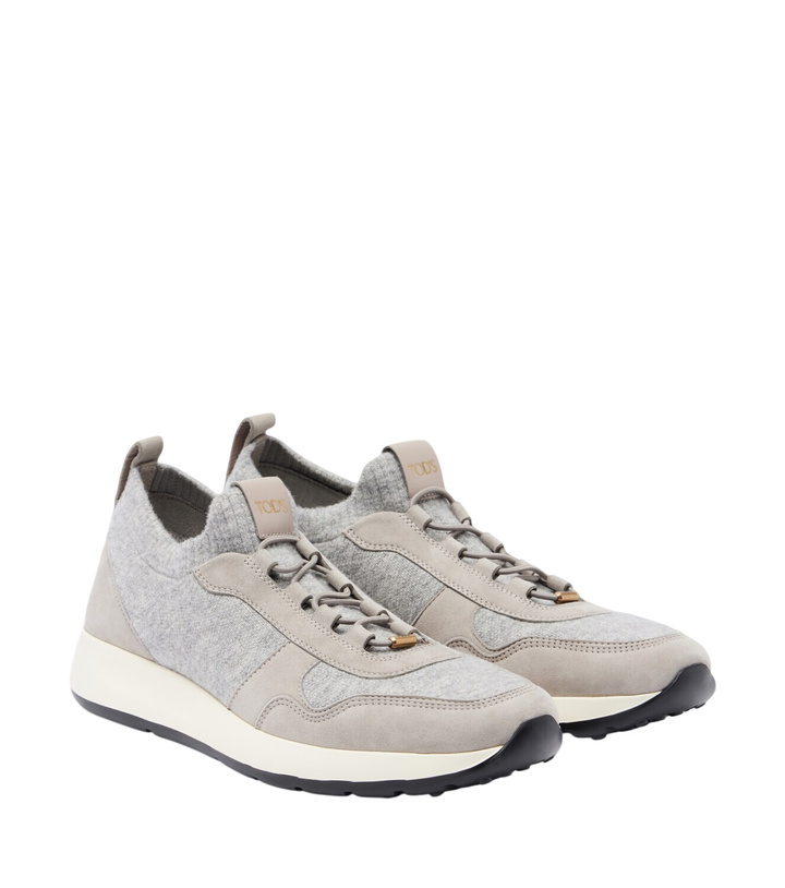 Photo: Tod's Runner suede-trimmed sneakers