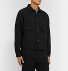 Universal Works - Watchman Pinstriped Brushed Cotton and Wool-Blend Jacket - Black