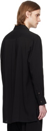 Y's For Men Black Cellulose Lawn Basig Shirt