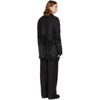 Isabel Benenato Black Mohair Camo Effect Cardigan