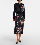 Erdem Floral crêpe midi skirt