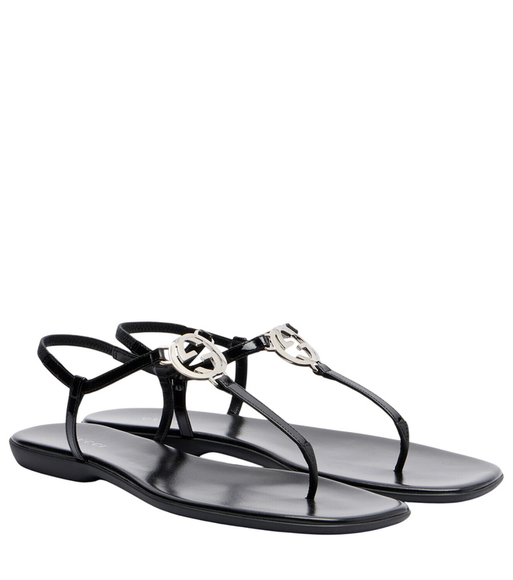 Photo: Gucci Interlocking G patent leather thong sandals