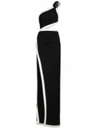 BALMAIN - Asymmetric Long Jersey Slit Dress