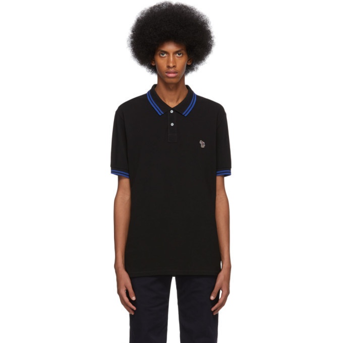 Photo: PS by Paul Smith Black and Blue Zebra Polo