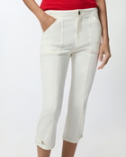 Pinko Cotton Canvas Capri Pants Bright White