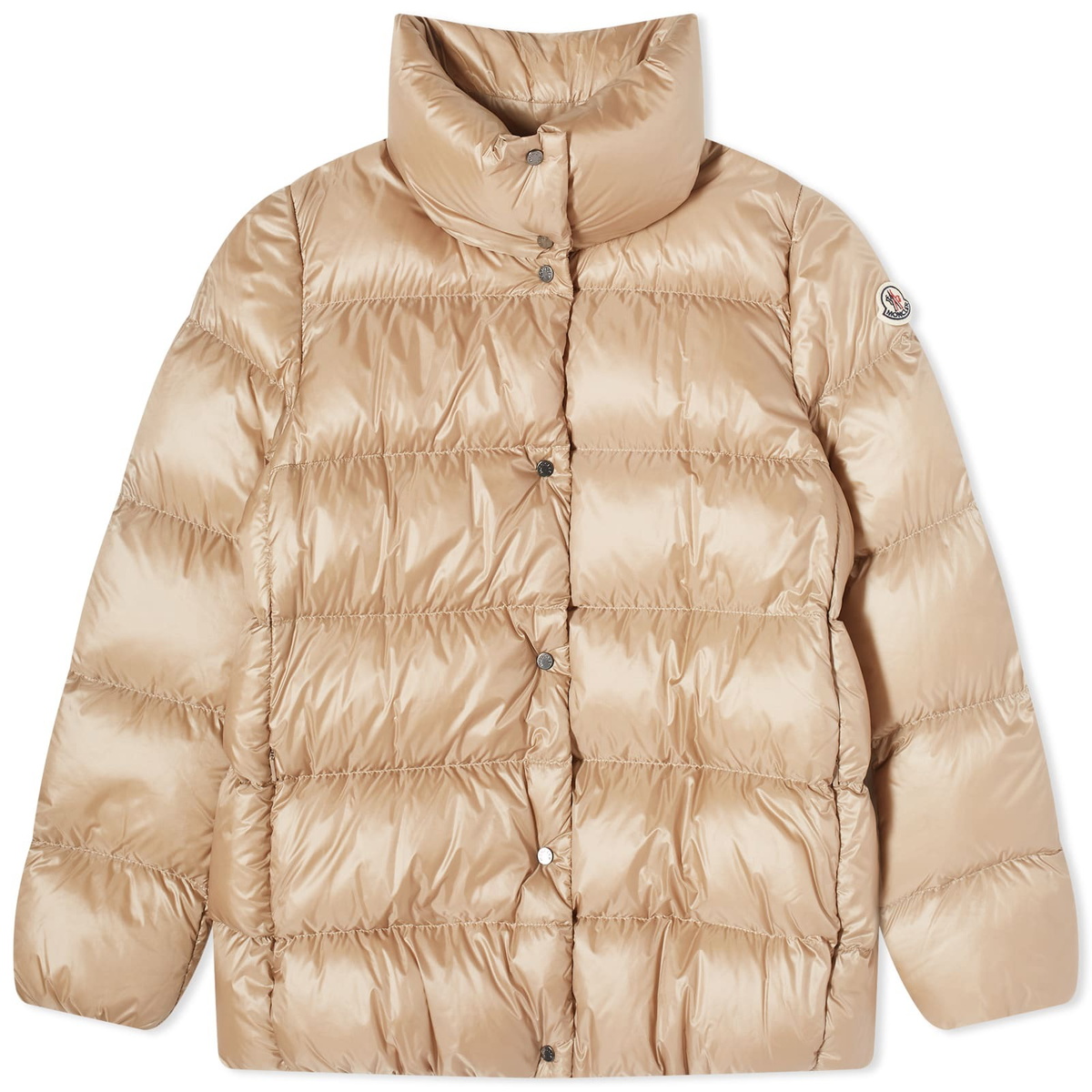 Moncler Women's Cochevis High Collar Padded Jacket in Biege Moncler